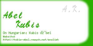 abel kubis business card